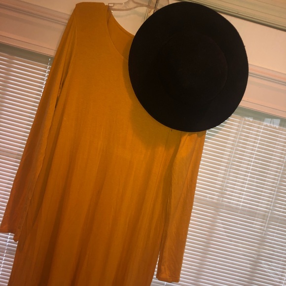 Beautiful Ruffled bottom Mustard Maxi Dress! - Picture 3 of 6